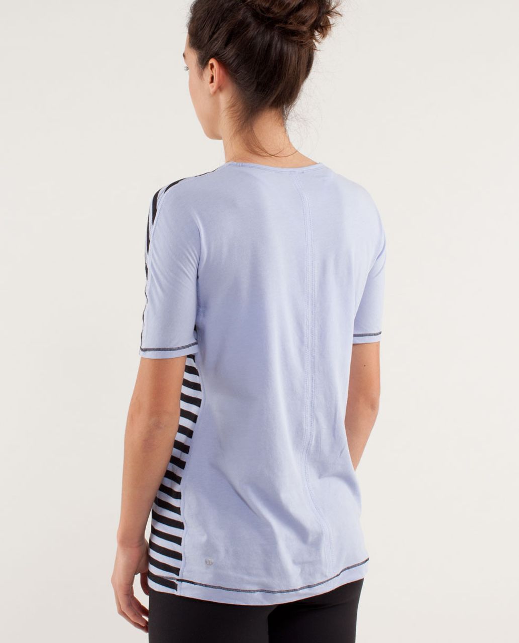 Lululemon Devotion Short Sleeve Tee - Sea Stripe Polar Haze Black / Polar Haze