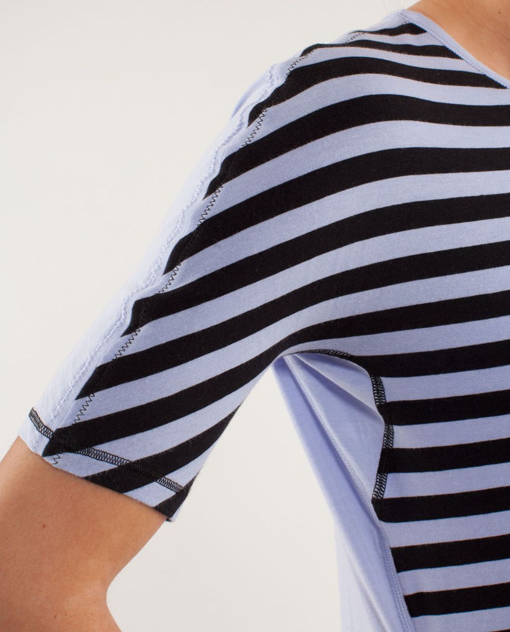 Lululemon Devotion Short Sleeve Tee - Sea Stripe Polar Haze Black / Polar Haze