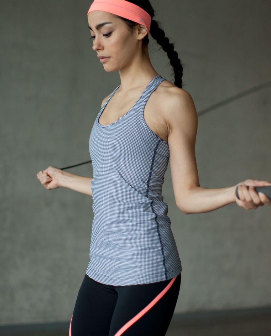 Lululemon Cool Racerback Tank Top Inkwell Navy Blue Green Stripe