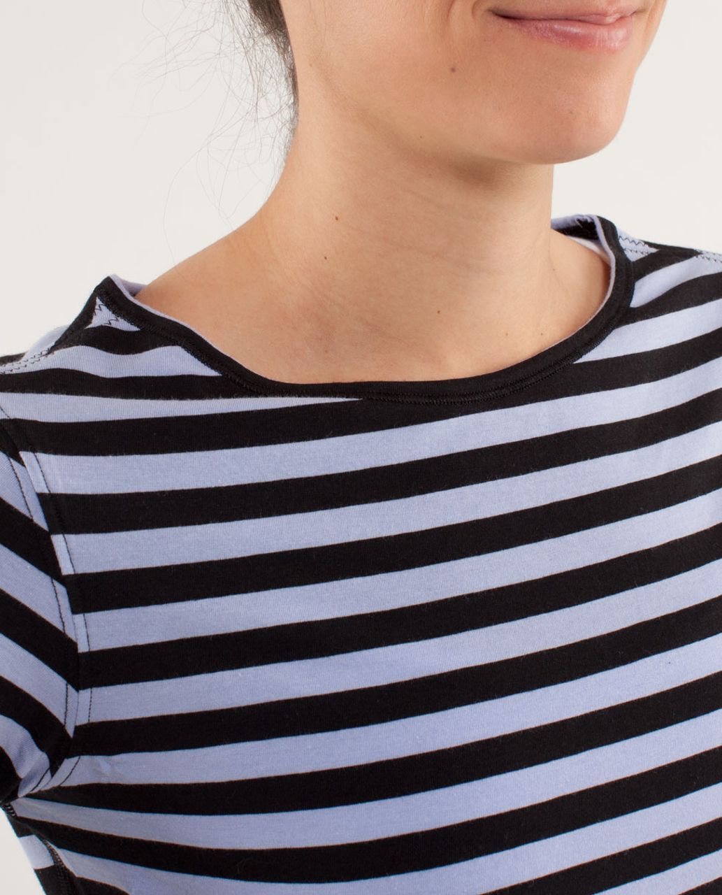 Lululemon Devotion Long Sleeve Tee - Sea Stripe Polar Haze Black / Polar Haze