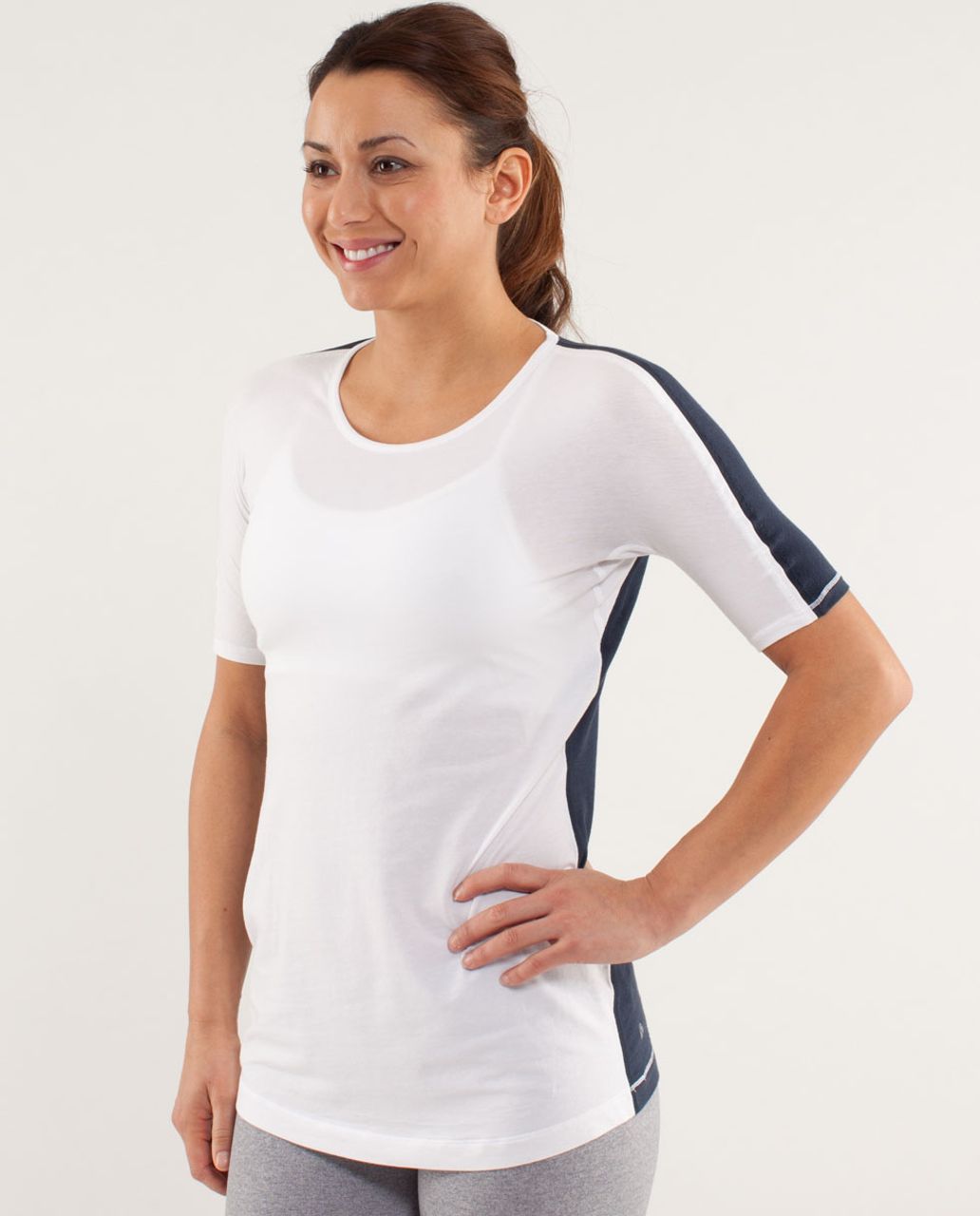 Lululemon Devotion Short Sleeve Tee - White / Inkwell