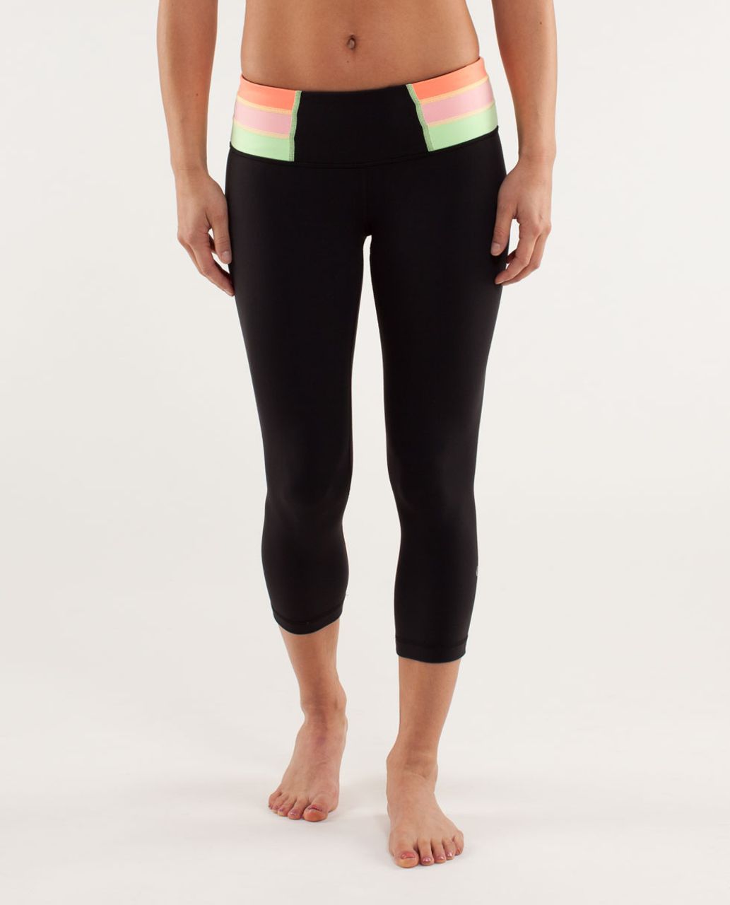 Lululemon Wunder Under Crop - Black / Quilt Spring13 2