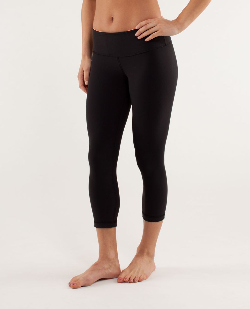 Lululemon Wunder Under Crop - Black / Quilt Spring13 2