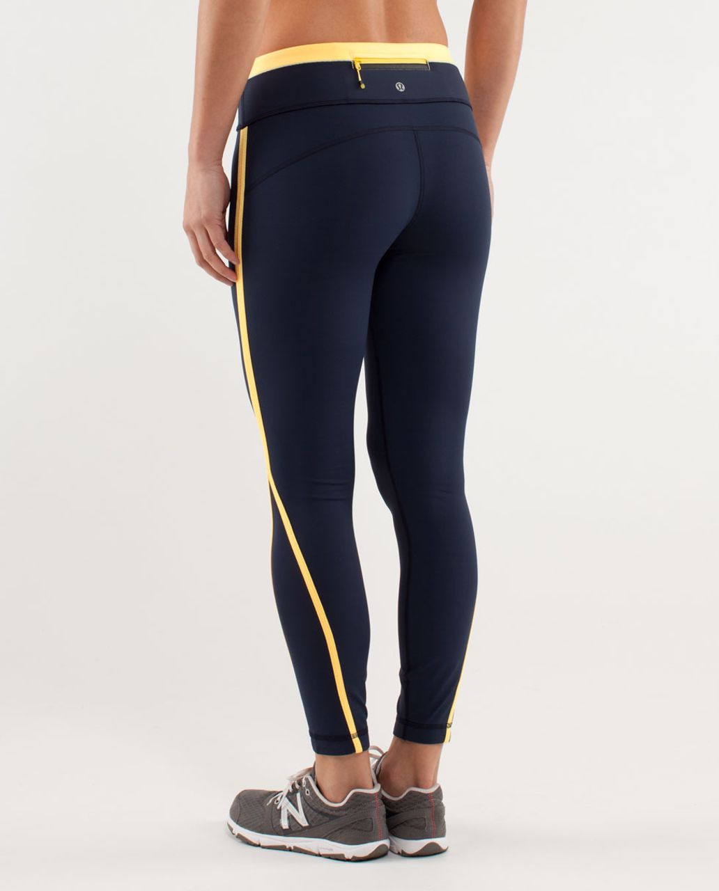 Lululemon Run:  Pace Tight - Inkwell / Burning Yellow / Mellow Lemon