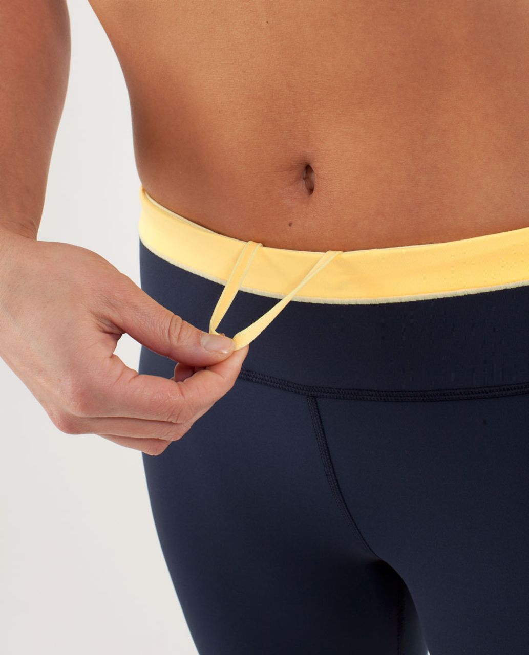 Lululemon Run:  Pace Tight - Inkwell / Burning Yellow / Mellow Lemon