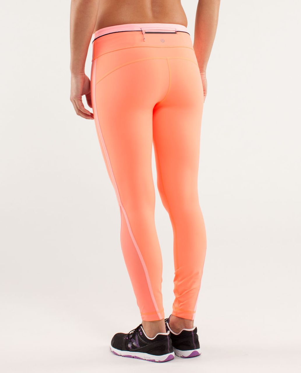 Lululemon Run:  Pace Tight - Pop Orange / Bleached Coral