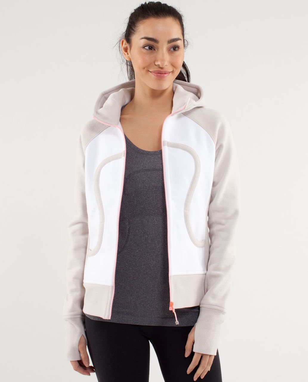 Lululemon Scuba Hoodie *Stretch (Lined Hood) - Brisk Bloom Black White /  White / Black / White - lulu fanatics