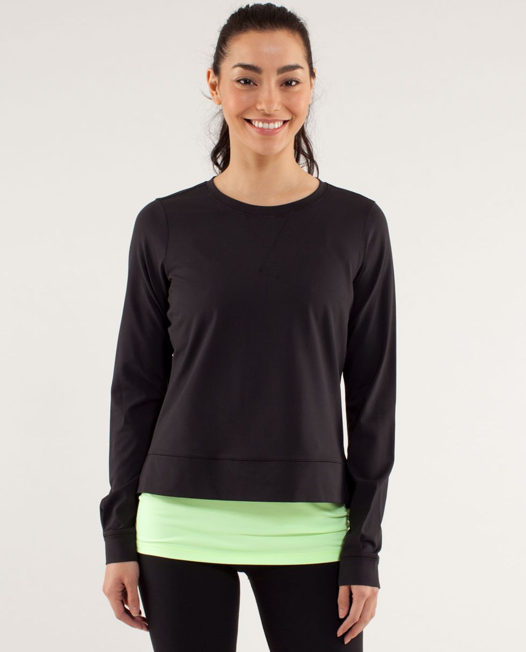 Lululemon running sweatshirt Black Size 2 - $36 (53% Off Retail) - From  Keely