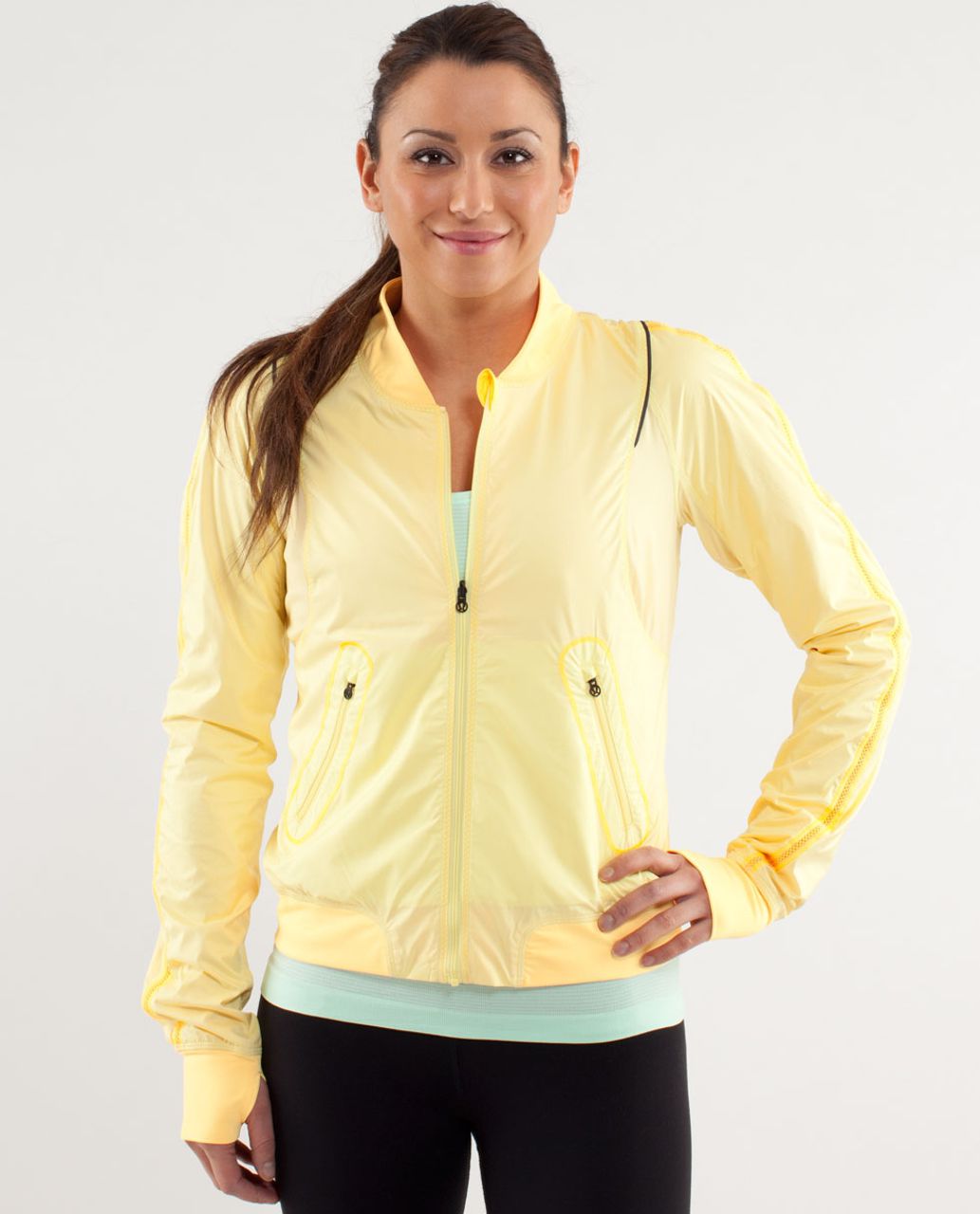 Lululemon Run:  Two To Make It True Jacket - Mellow Lemon / Burning Yellow