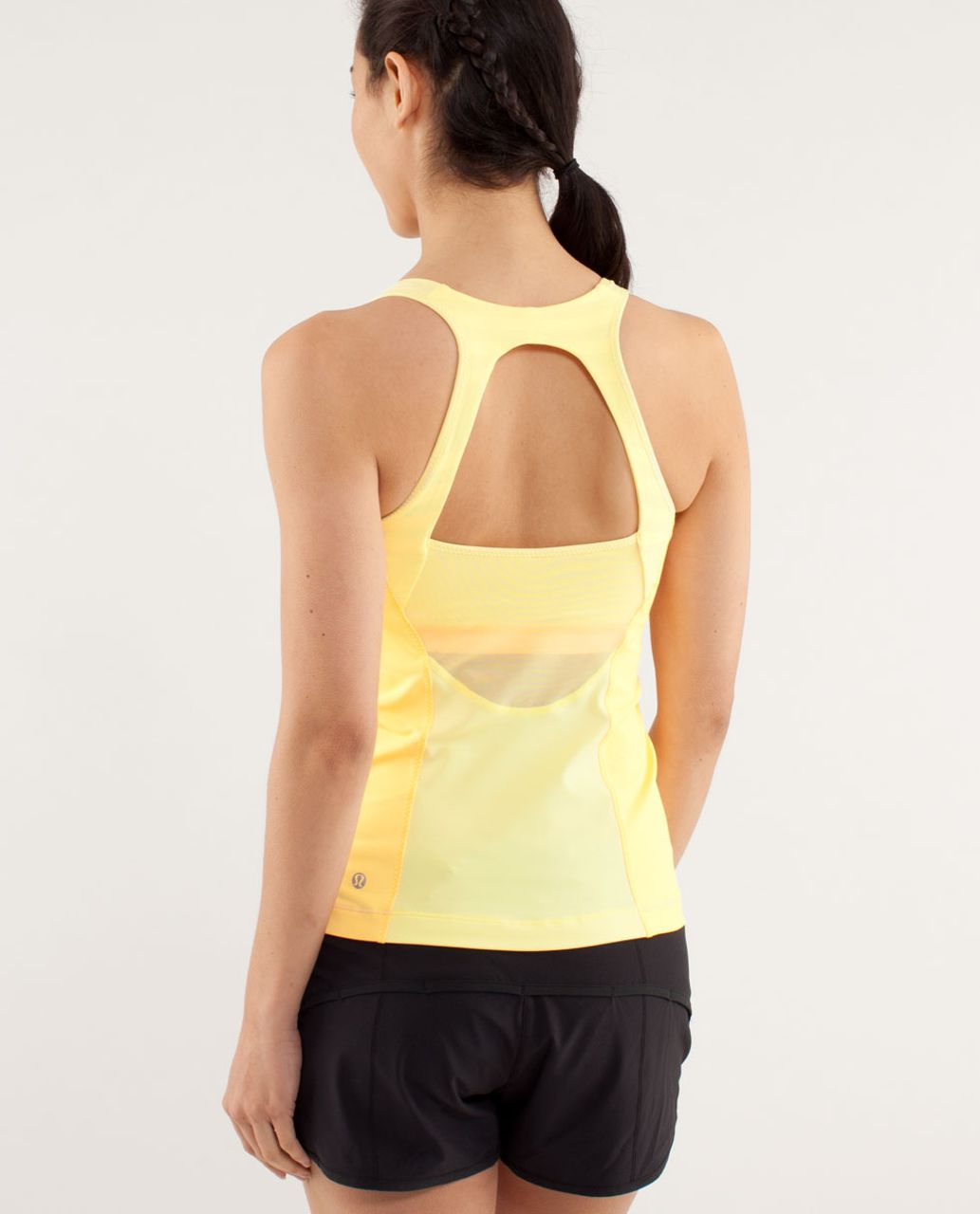 Lululemon Run:  Pace Tank - Mellow Lemon / Burning Yellow / Ocean Stripe Mellow Lemon