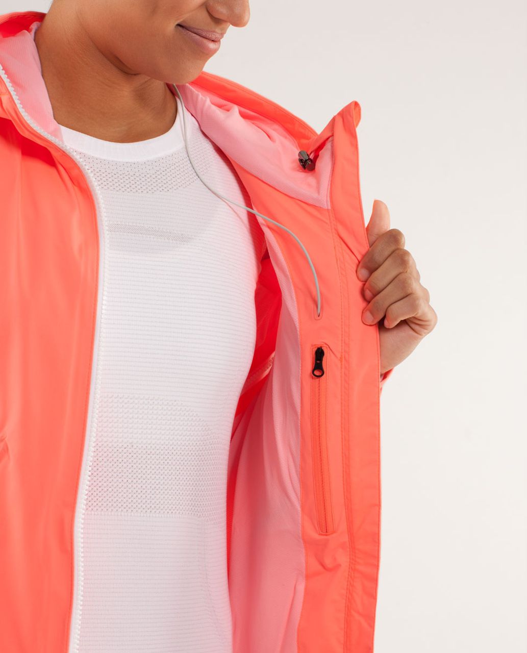 Lululemon Run:  Rise And Shine Jacket - Pop Orange / Bleached Coral