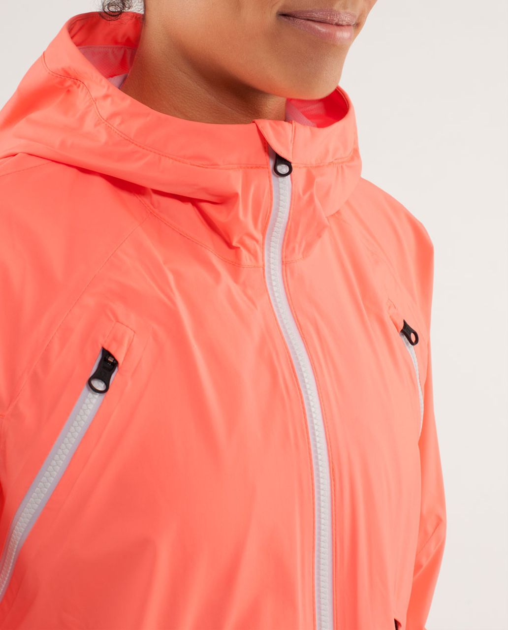 Lululemon Run:  Rise And Shine Jacket - Pop Orange / Bleached Coral