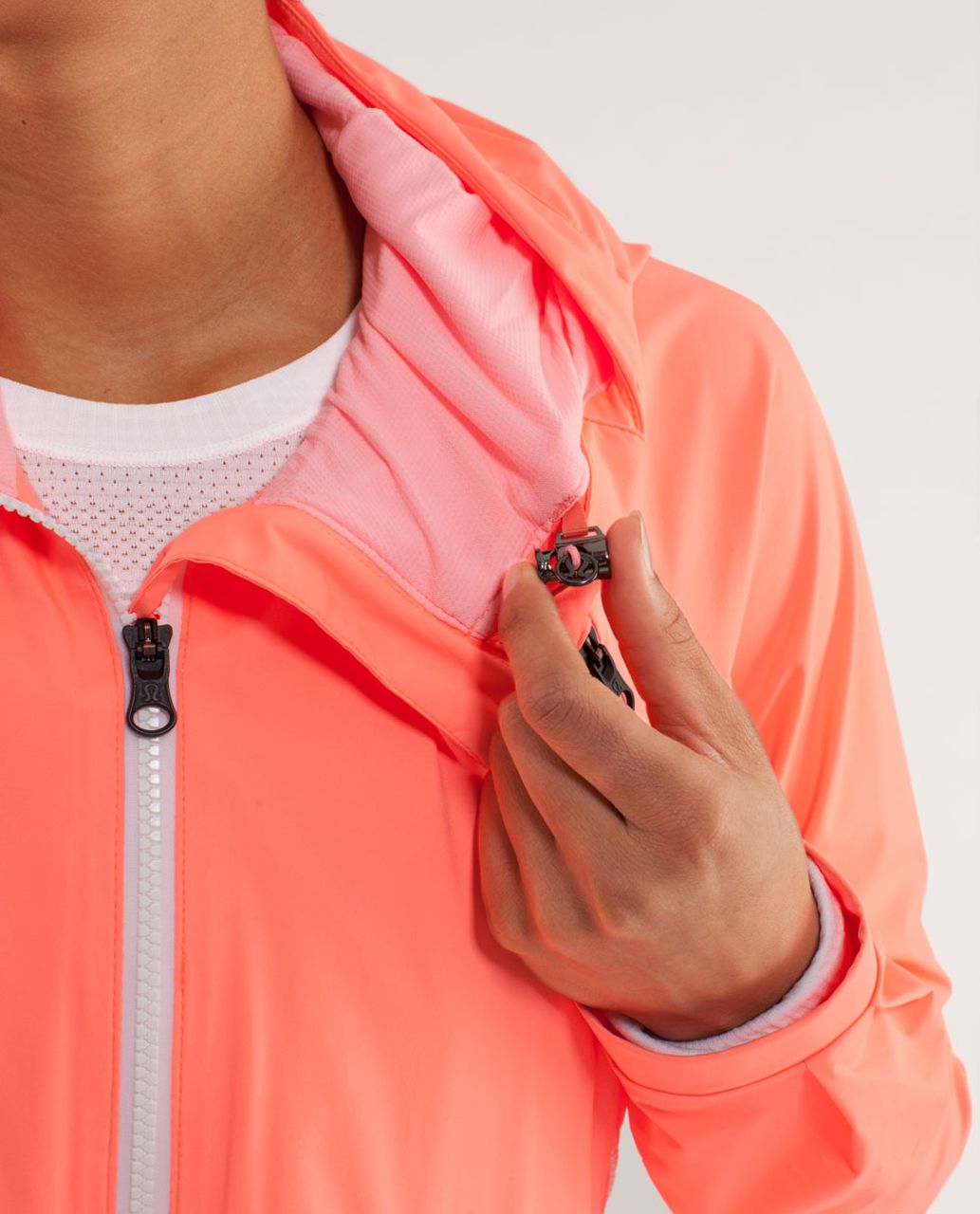 Lululemon Run:  Rise And Shine Jacket - Pop Orange / Bleached Coral