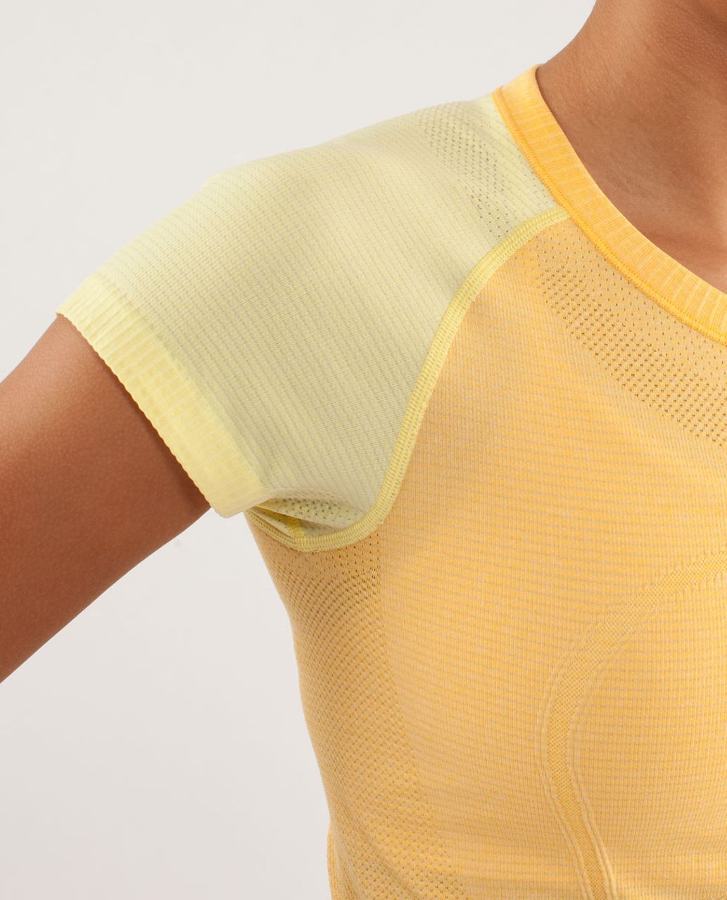 Lululemon Run:  Swiftly Tech Short Sleeve - Burning Yellow / Mellow Lemon