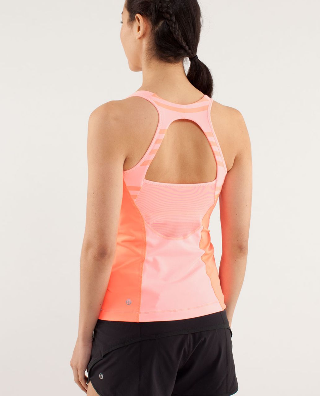 Lululemon Run:  Pace Tank - Bleached Coral / Pop Orange / Ocean Stripe Bleached Coral