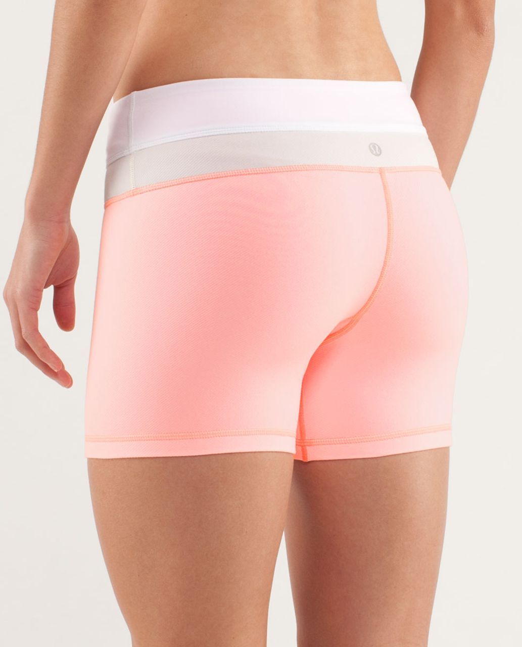 Lululemon Reverse Groove Short (Regular) - Bleached Coral / White / Dune