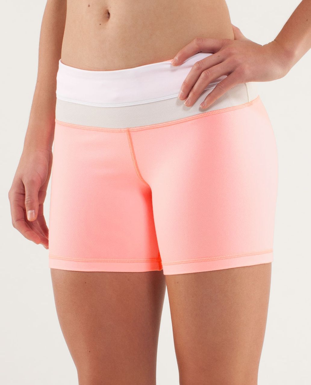 Lululemon Reverse Groove Short (Regular) - Bleached Coral / White / Dune