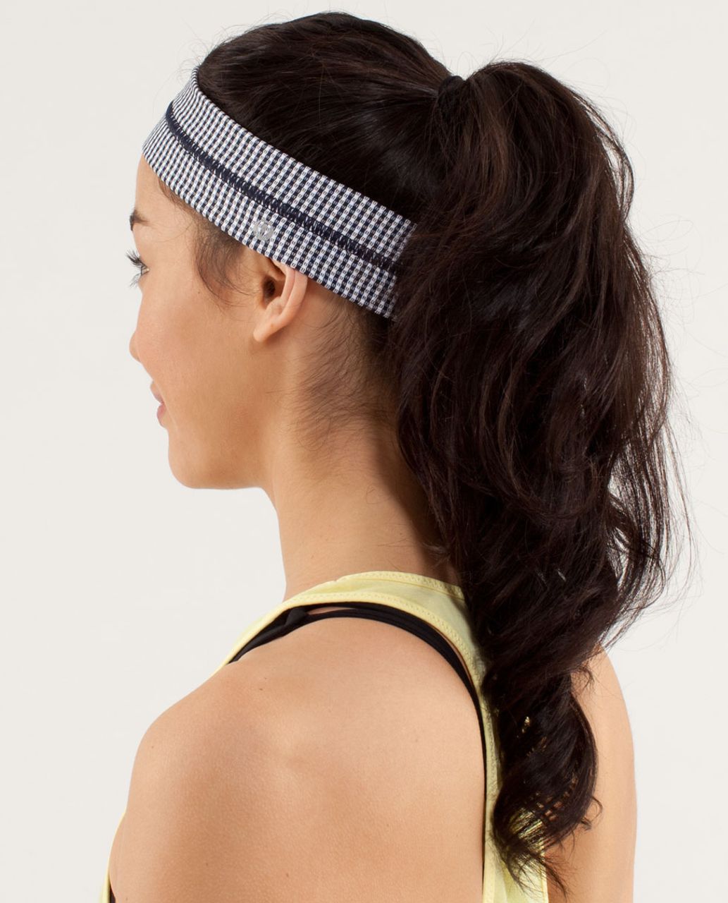 Lululemon Fly Away Tamer Headband - Inkwell (Gingham)