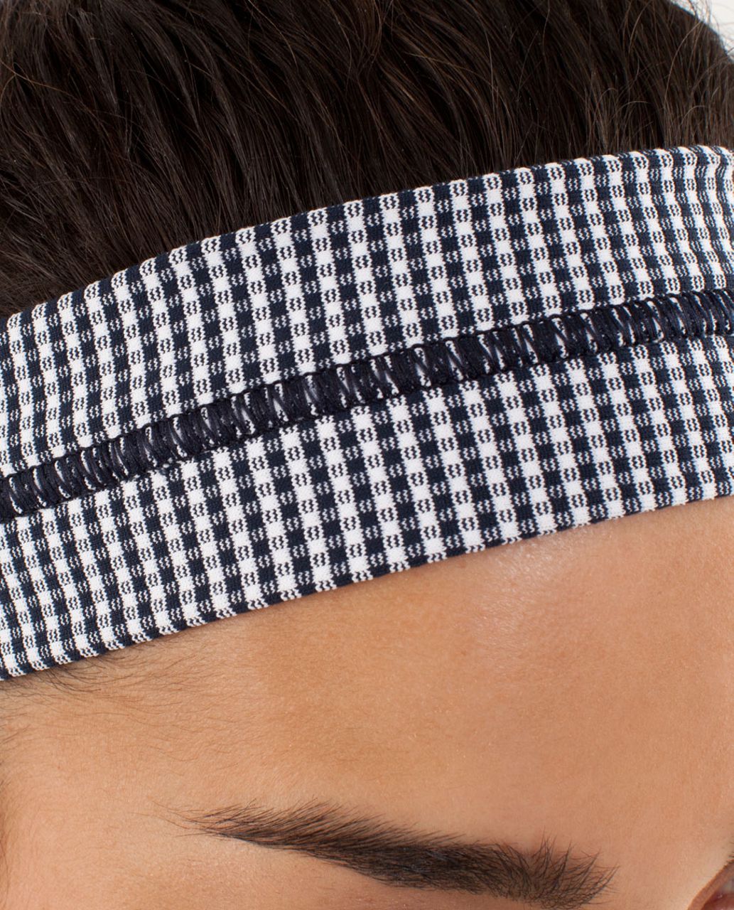 Lululemon Fly Away Tamer Headband - Inkwell (Gingham)