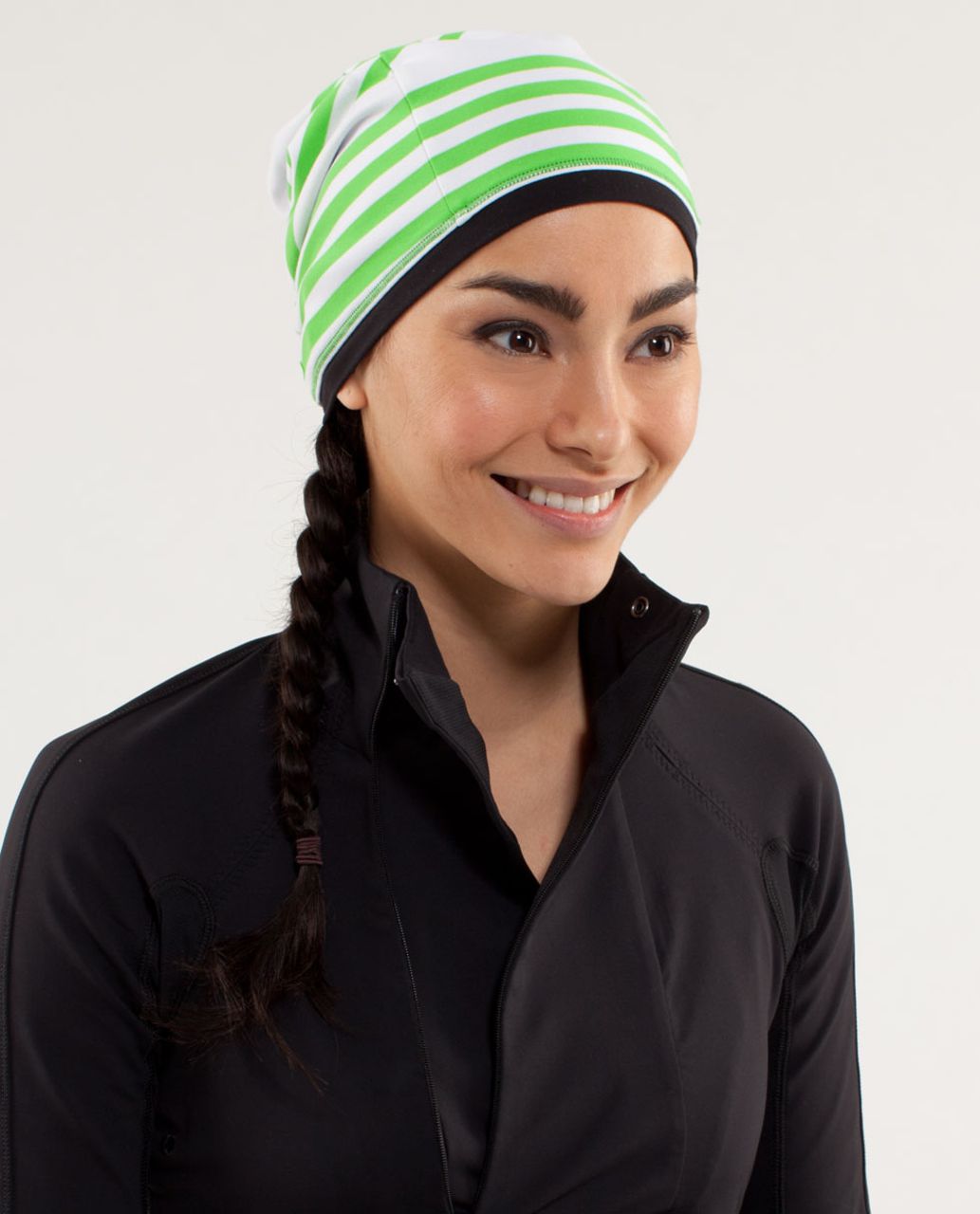 Lululemon Double The Fun Run Toque - Ocean Stripe Frond / Black