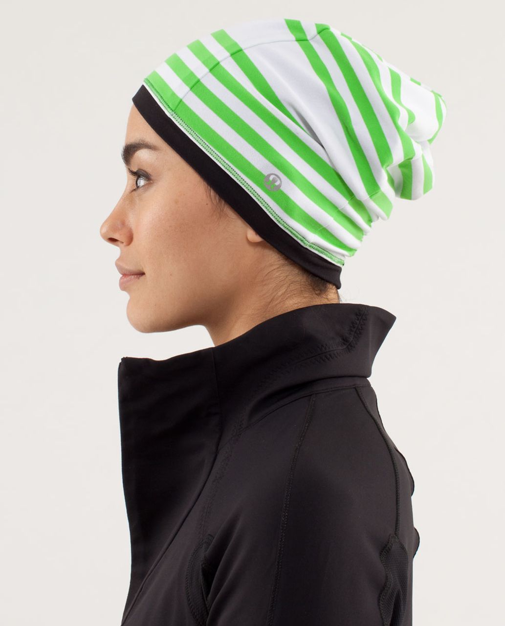 Lululemon Double The Fun Run Toque - Ocean Stripe Frond / Black