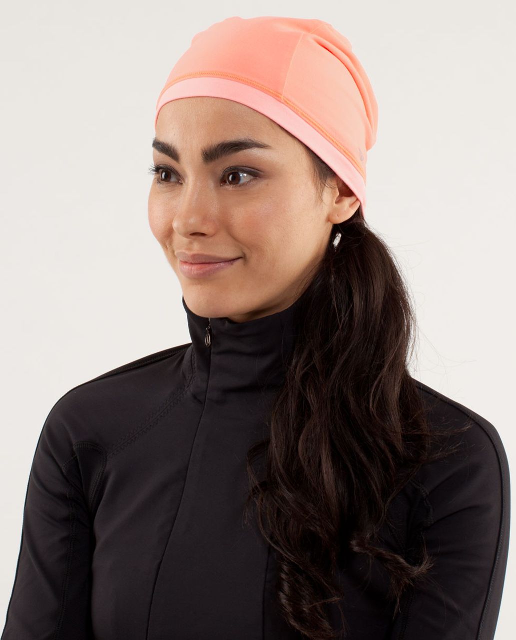 Lululemon Double The Fun Run Toque - Bleached Coral / Pop Orange