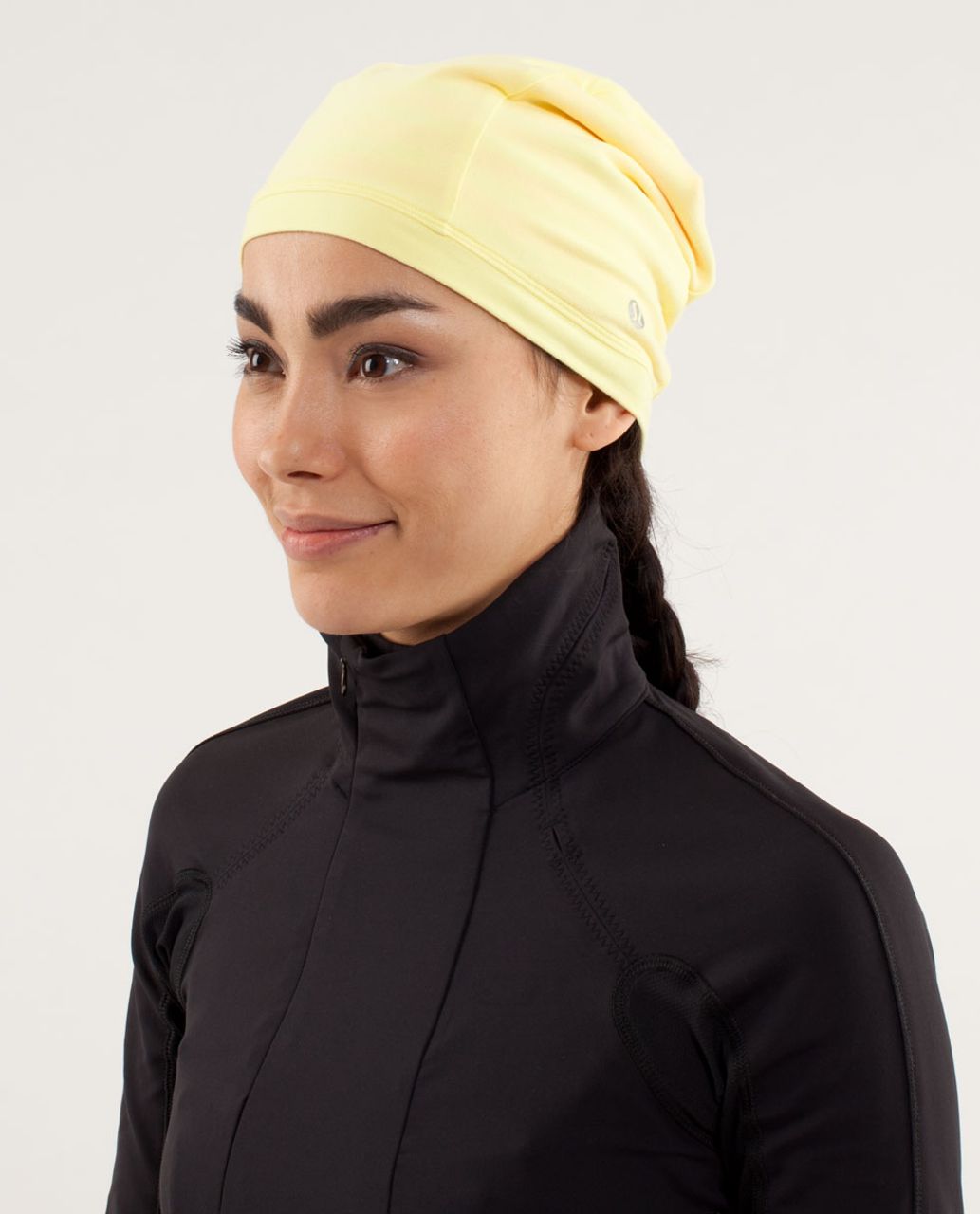 Lululemon Double The Fun Run Toque - Ocean Stripe Mellow Lemon / Mellow Lemon