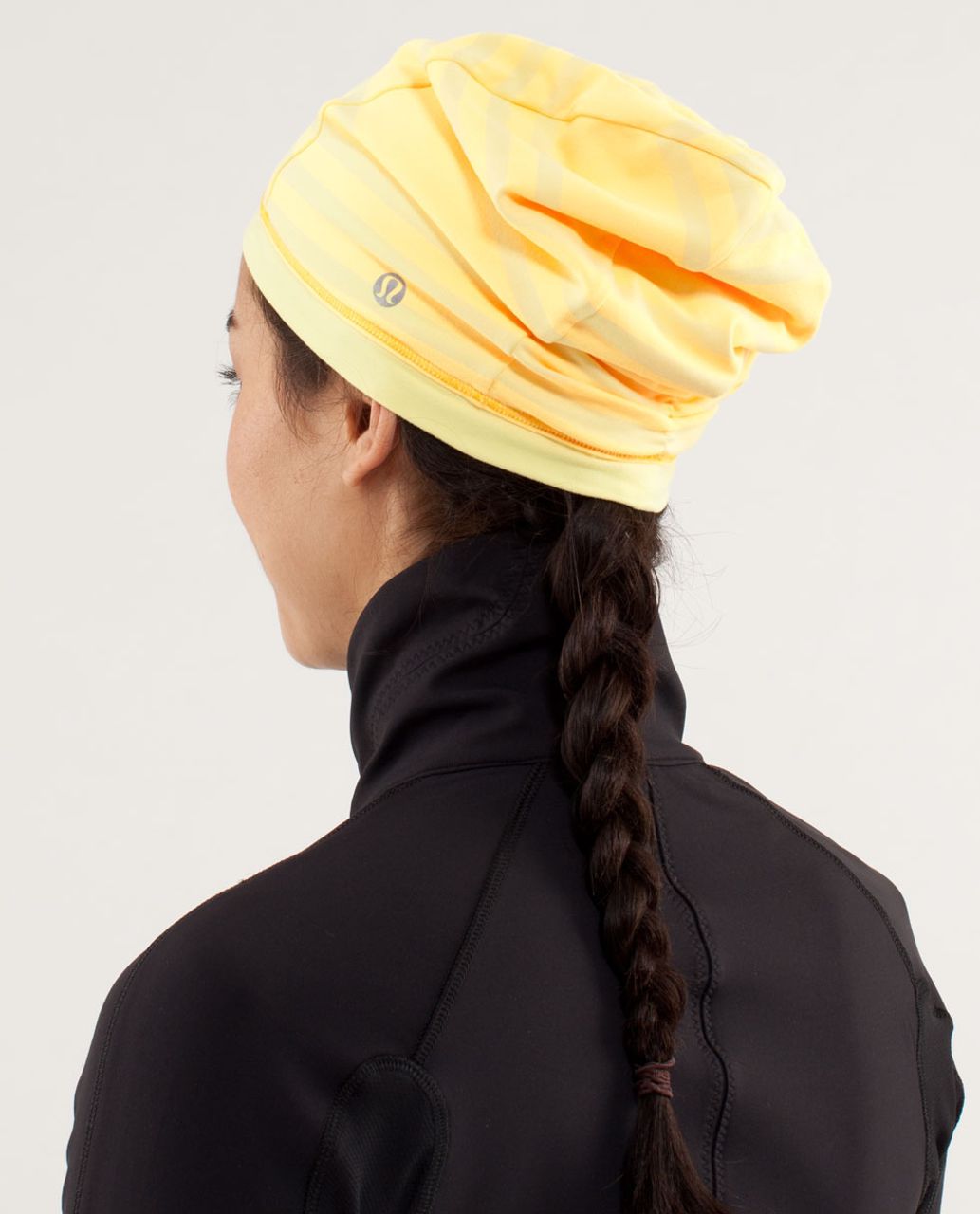 Lululemon Double The Fun Run Toque - Ocean Stripe Mellow Lemon / Mellow Lemon