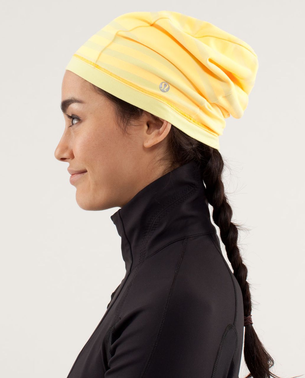 Lululemon Double The Fun Run Toque - Ocean Stripe Mellow Lemon / Mellow ...