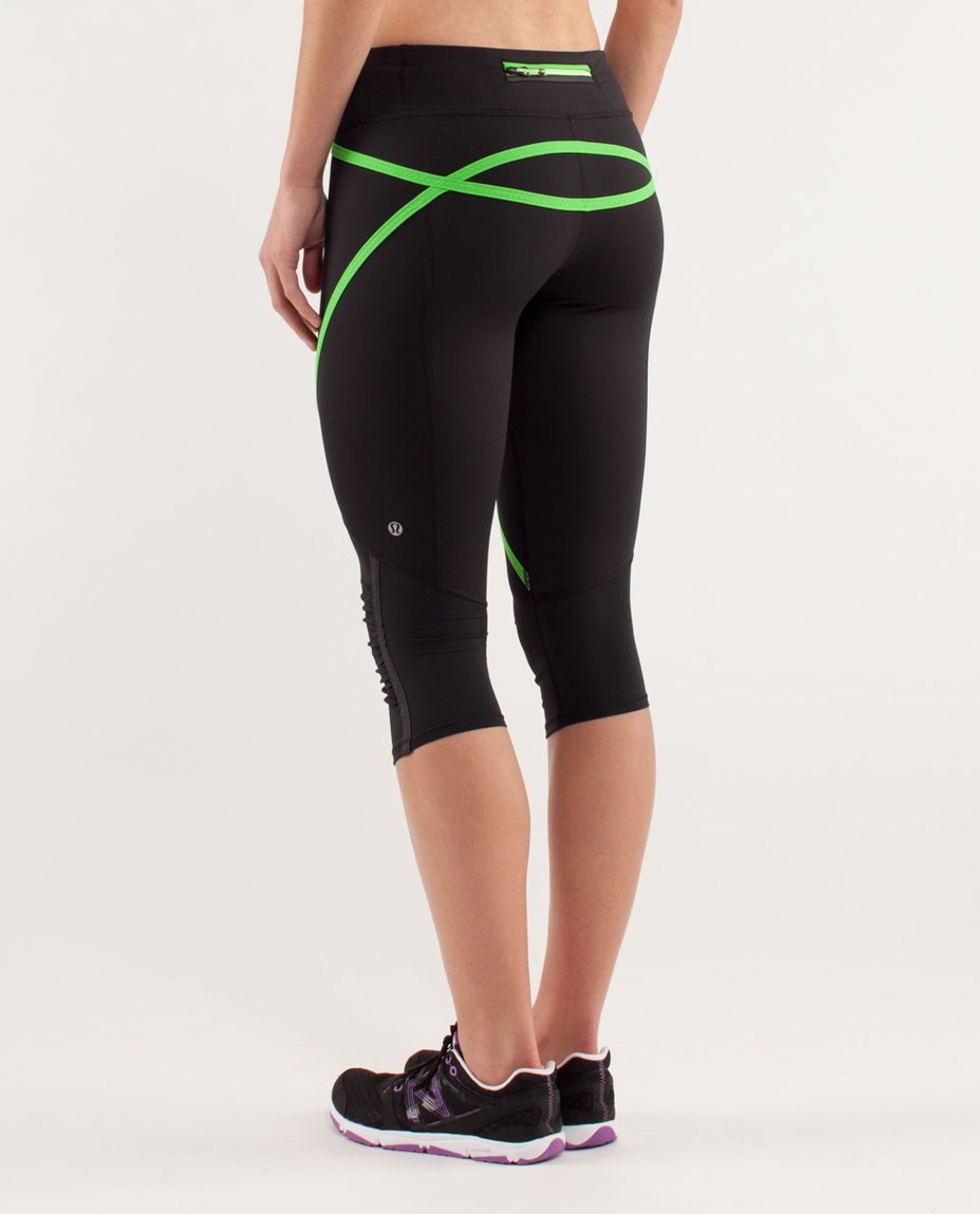 Lululemon Run: Pace Crop - Black / Ocean Stripe Frond / Frond - lulu  fanatics