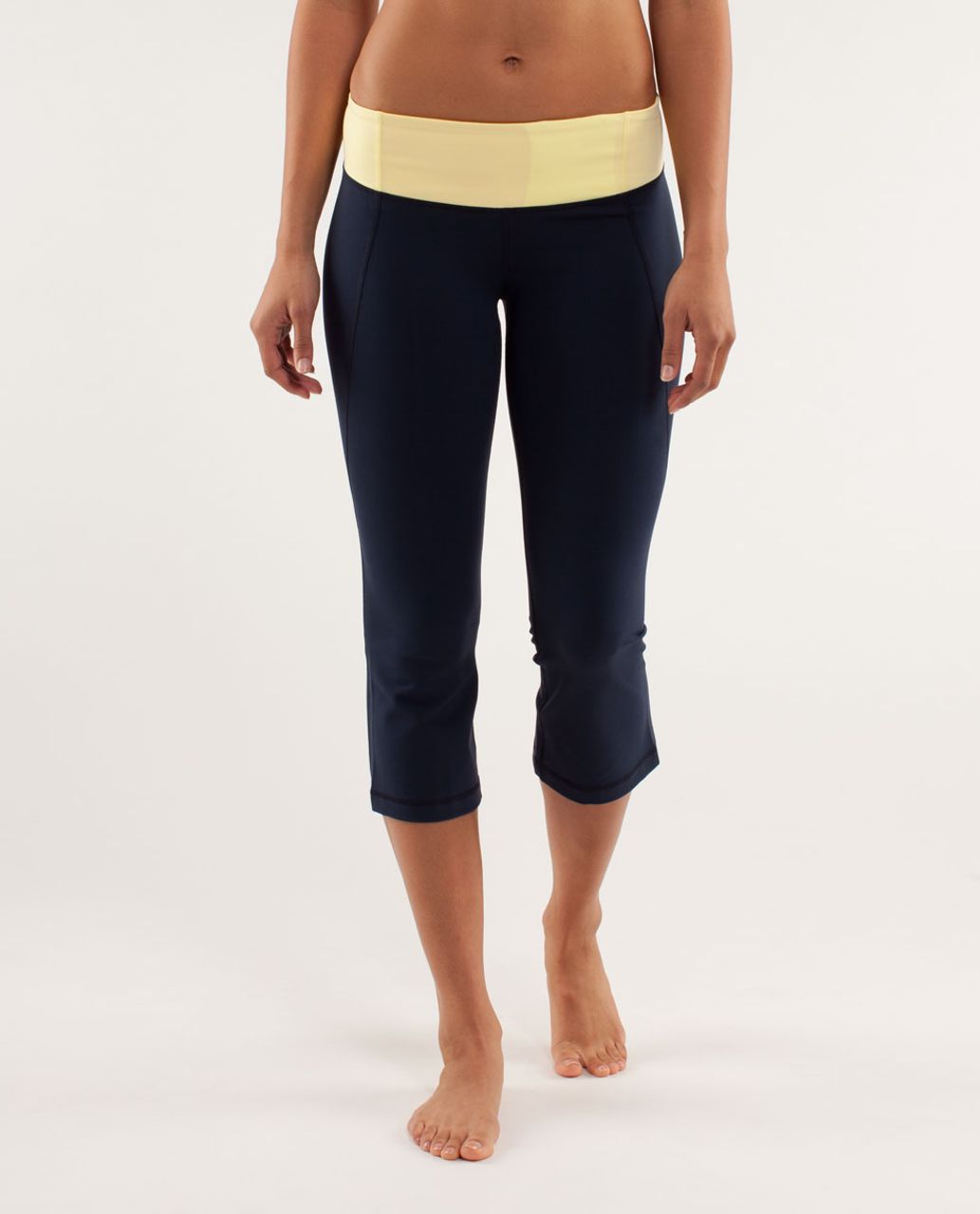 Lululemon Gather & Crow Crop - Inkwell / Mellow Lemon / Burning Yellow