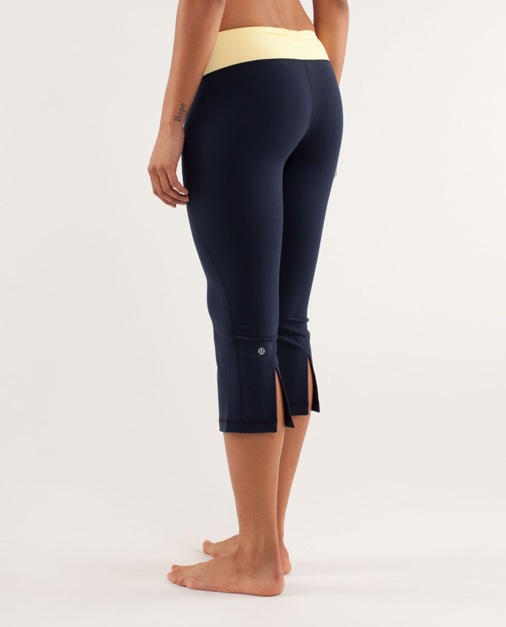 Lululemon Gather & Crow Crop - Inkwell / Mellow Lemon / Burning Yellow