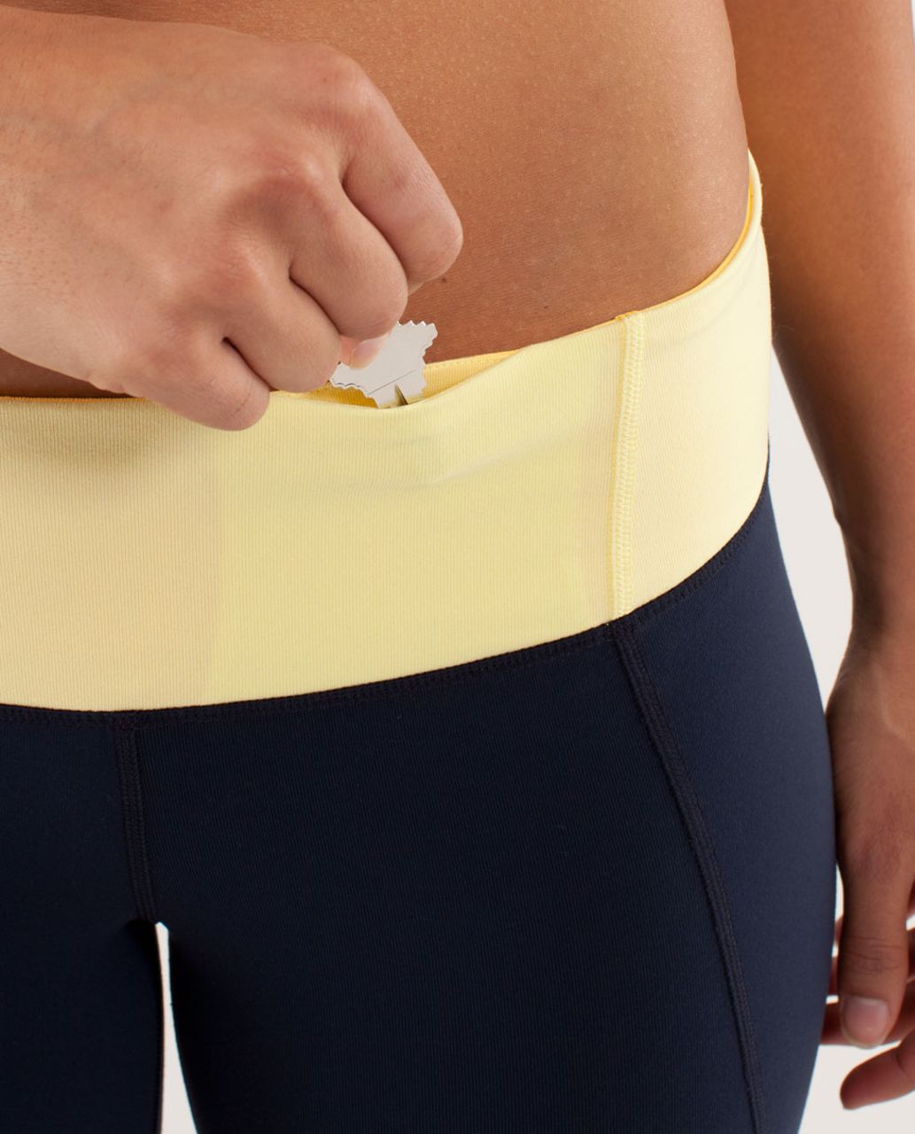 Lululemon Gather & Crow Crop - Inkwell / Mellow Lemon / Burning Yellow