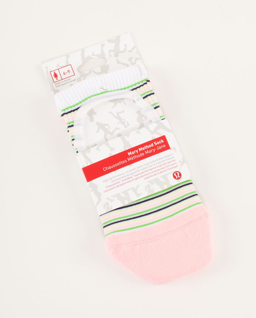 Lululemon Mary Method Sock - Banaza Stripe Bleached Coral