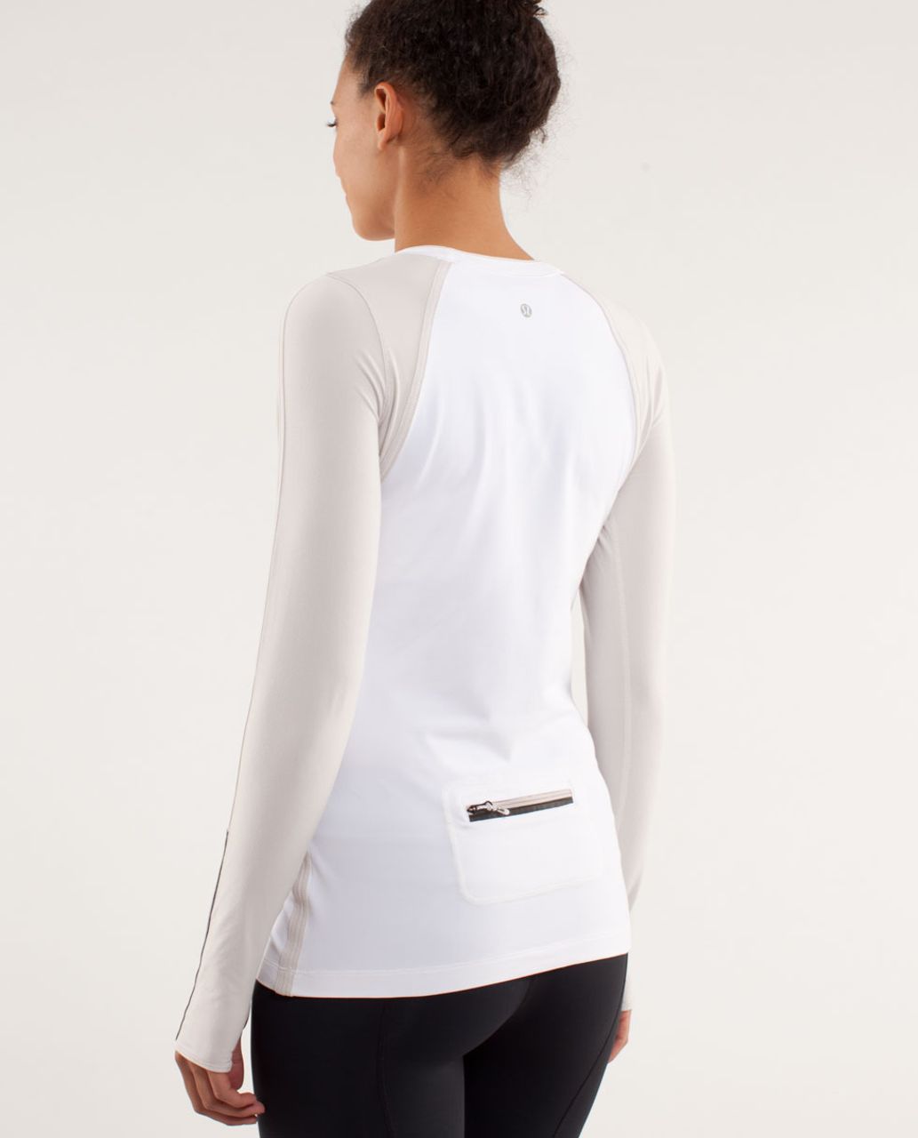 Lululemon Run:  Layer Me Long Sleeve - White / Dune