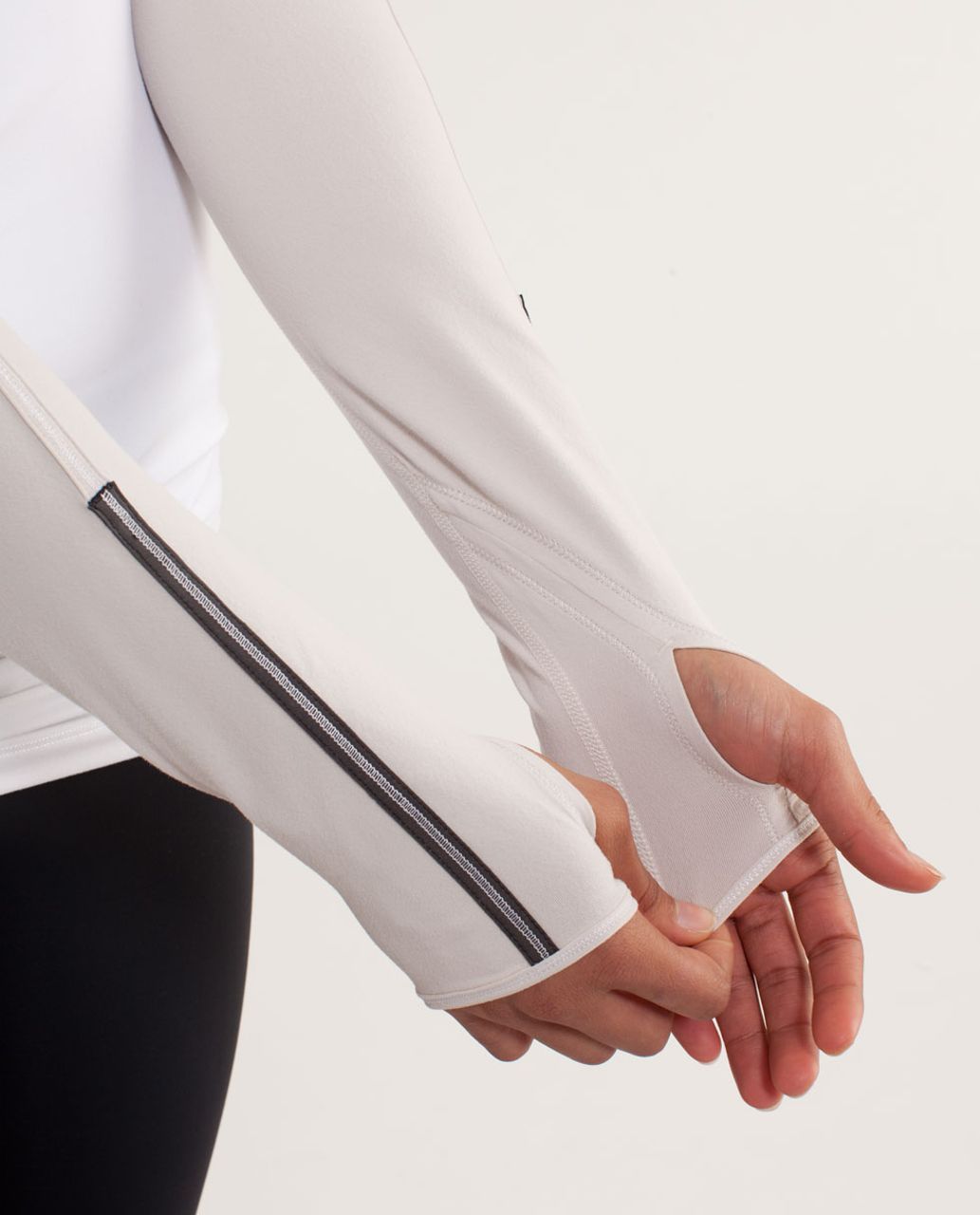 Lululemon Run: Layer Me Long Sleeve - White / Dune - lulu fanatics