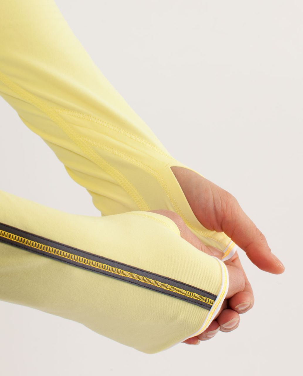 Lululemon Run:  Layer Me Long Sleeve - Mellow Lemon / White