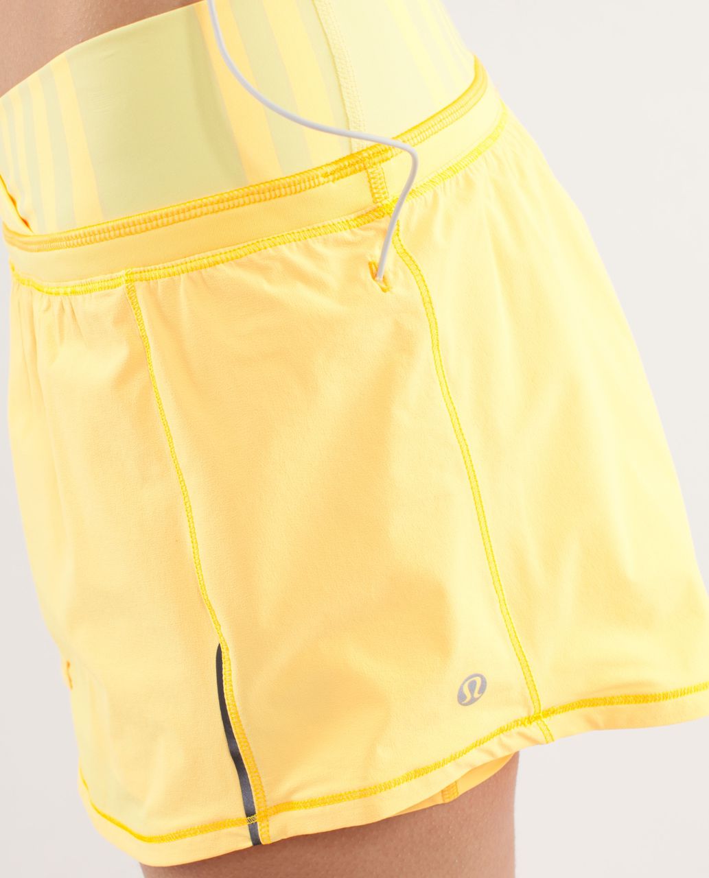 Lululemon Run:  Pace Skirt - Burning Yellow / Ocean Stripe Mellow Lemon