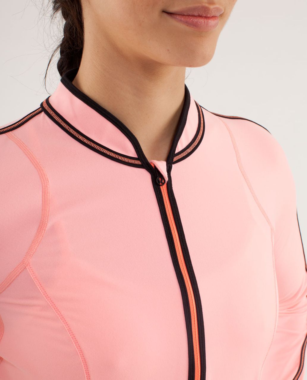 Lululemon Run:  Rise And Shine Pullover - Bleached Coral / Pop Orange