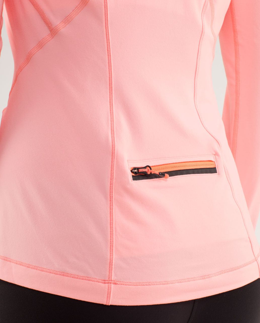 Lululemon Light Pink Coral Hooded Quarter Zip Running Pullover