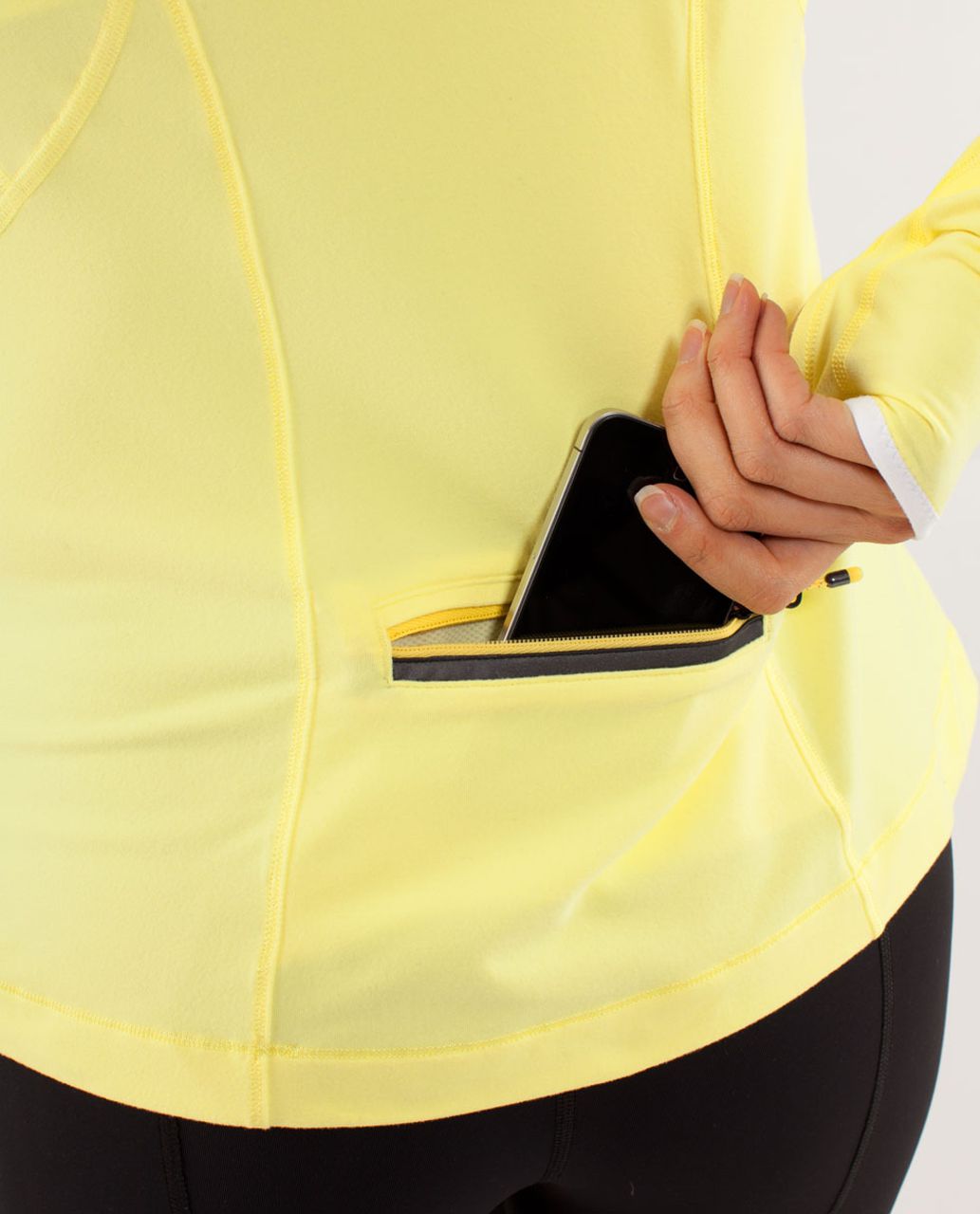 Lululemon Run:  Rise And Shine Pullover - Mellow Lemon / White