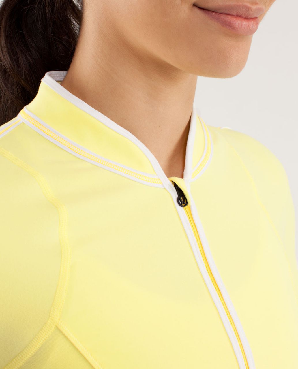 Lululemon Run:  Rise And Shine Pullover - Mellow Lemon / White