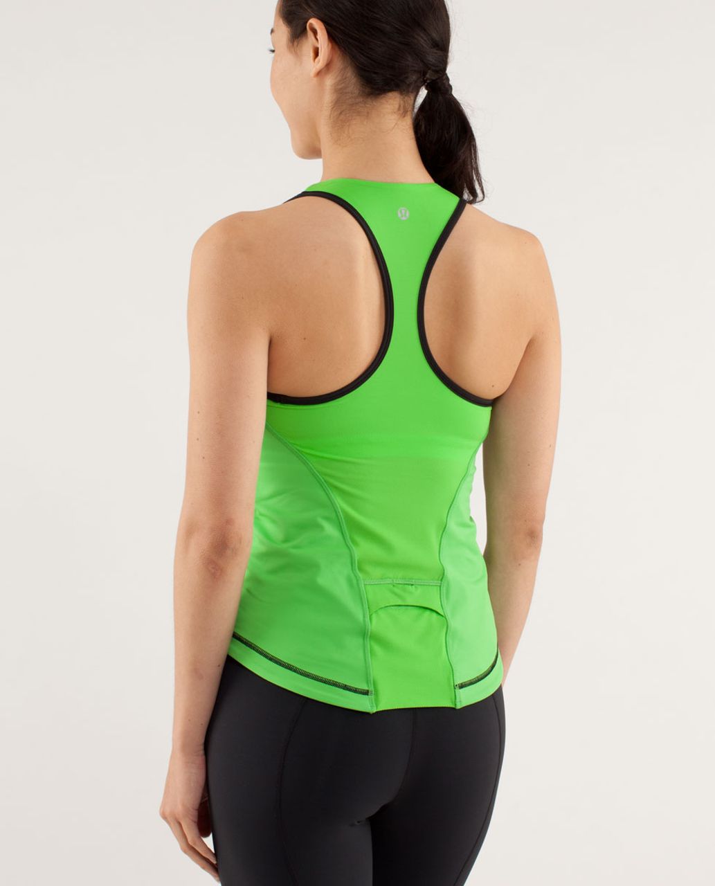 Lululemon Cardio Kick Tank - Black / Faded Zap / Frond