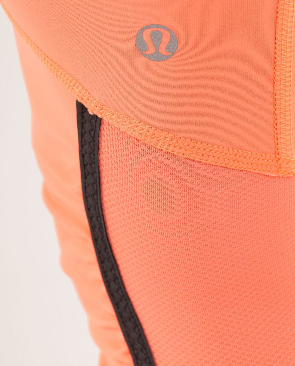 Lululemon Run:  Pace Crop - Pop Orange / Bleached Coral / Black