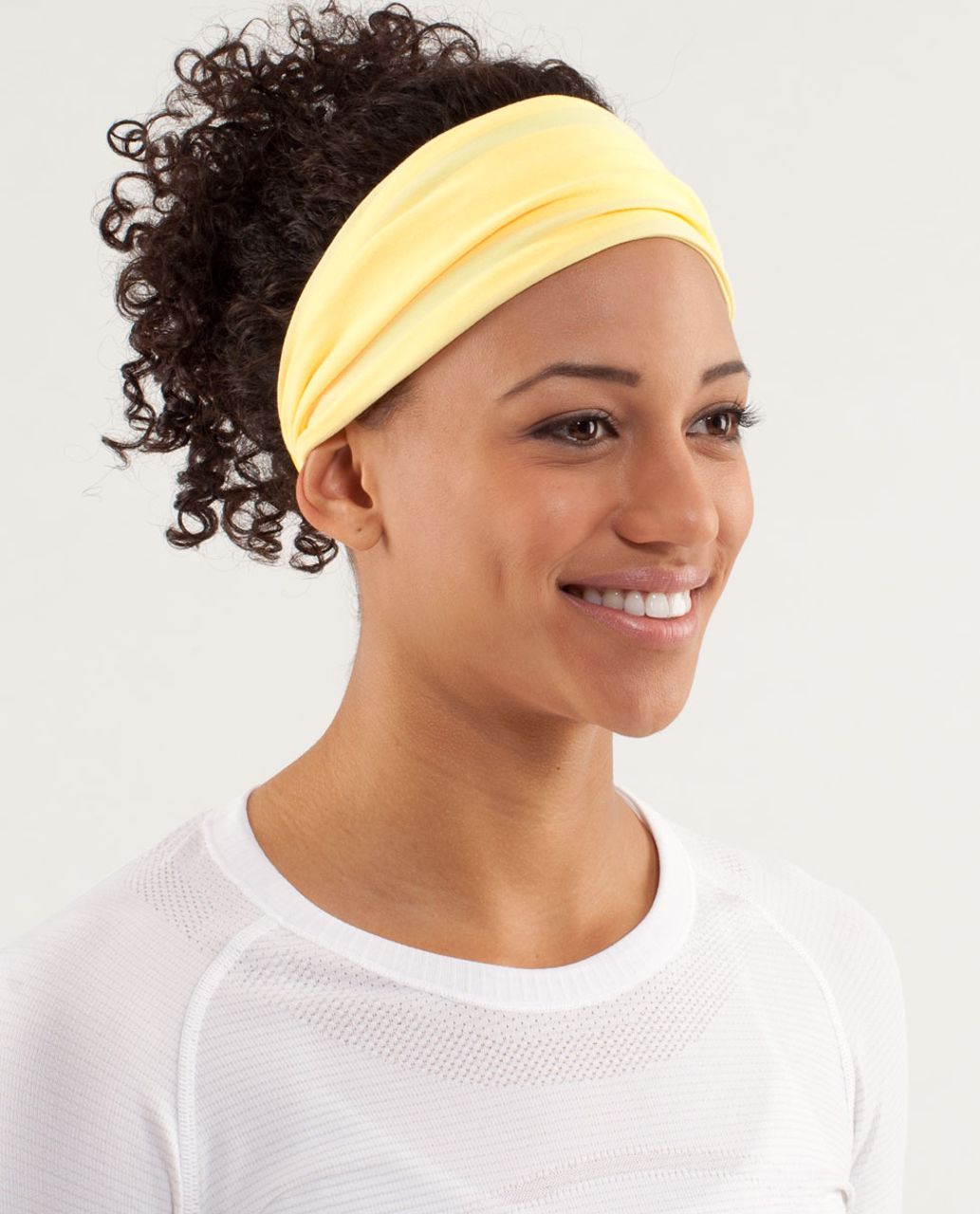 Lululemon Bang Buster Headband *Reversible - Mellow Lemon / Ocean Stripe Mellow Lemon