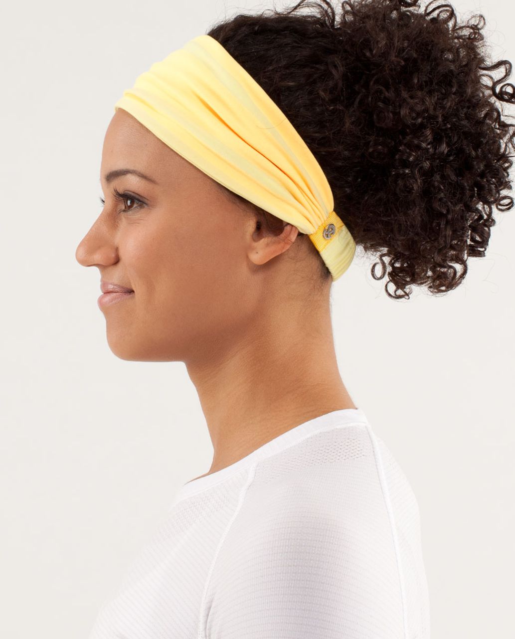 Lululemon Bang Buster Headband *Reversible - Mellow Lemon / Ocean Stripe Mellow Lemon