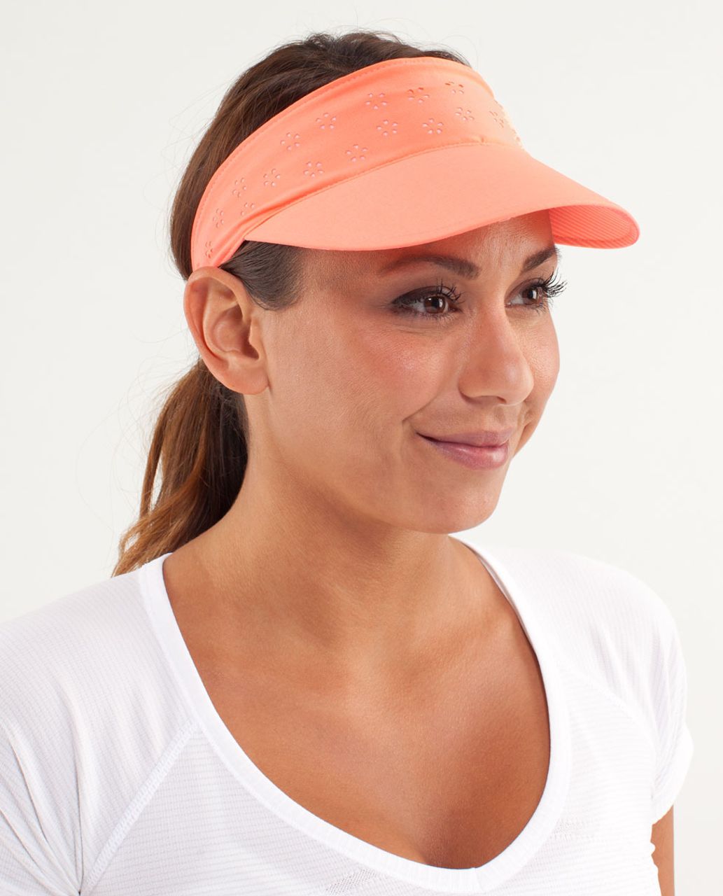 Lululemon Shady Lady Run Visor - Bleached Coral / Pop Orange