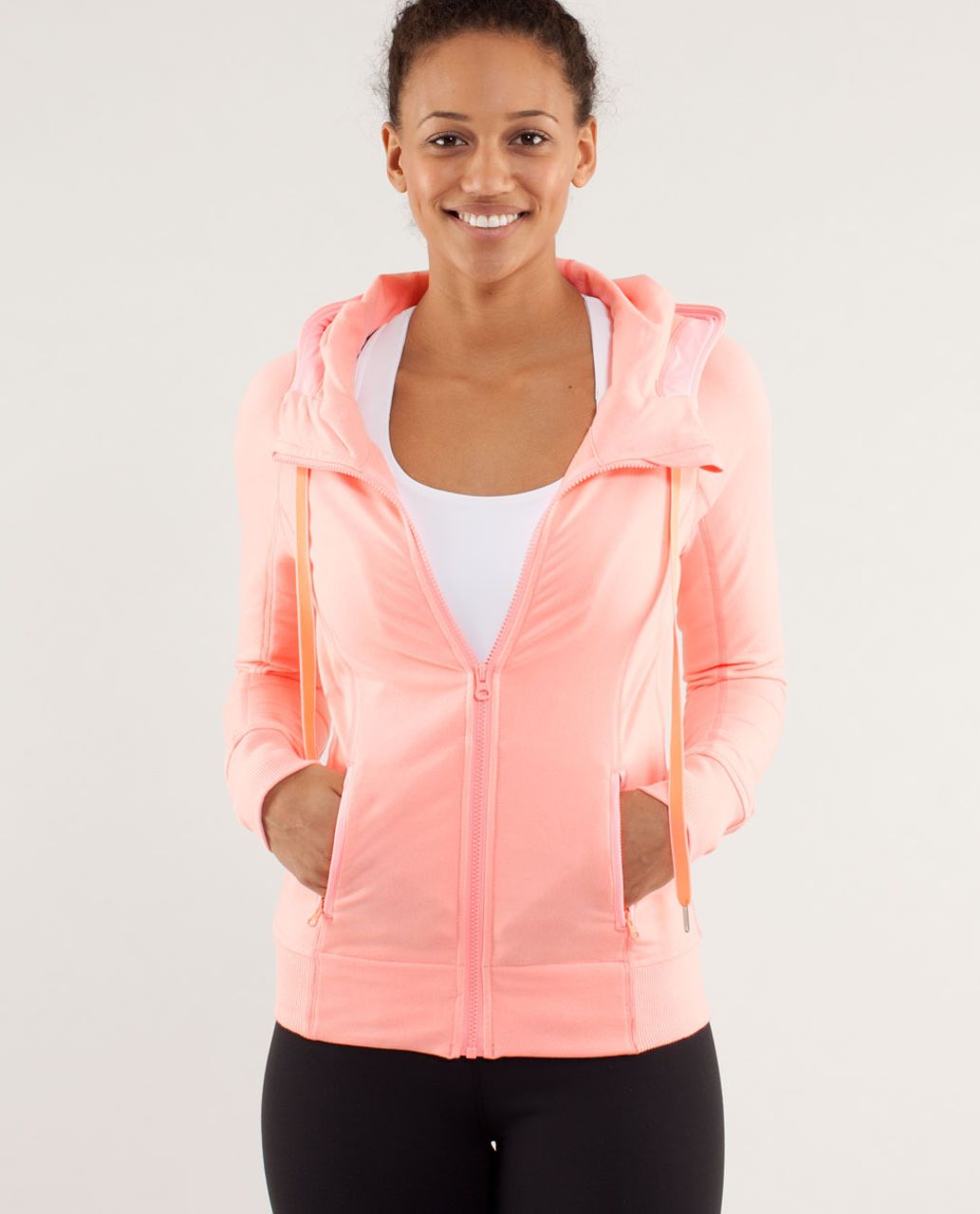 Lululemon Rejuvenate hoodie in peach color