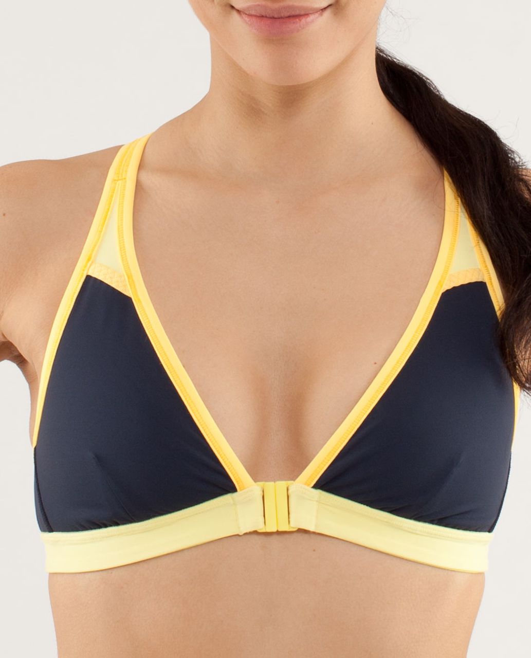 Lululemon Heat It Up Bra - Inkwell / Mellow Lemon / Burning Yellow