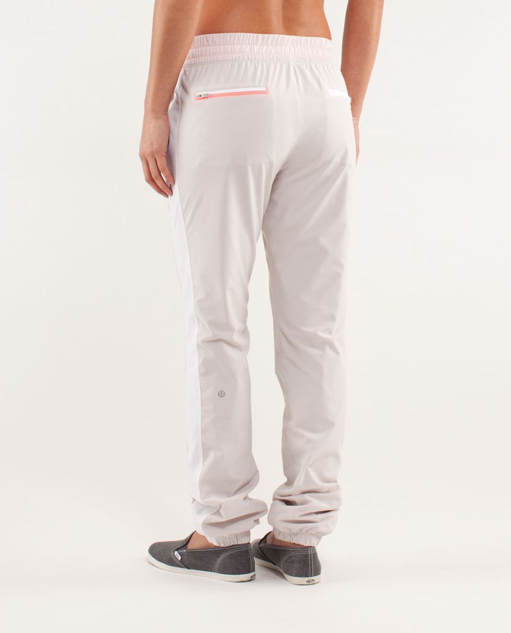 Lululemon Work It Out Track Pant *Lined - Dune / White / Wagon Stripe Pop Orange